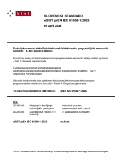 oSIST prEN IEC 61508-1:2025 - BARVE - Page 1 preview