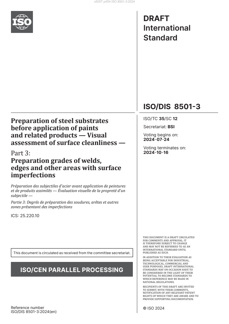 prEN ISO 8501-3:2024