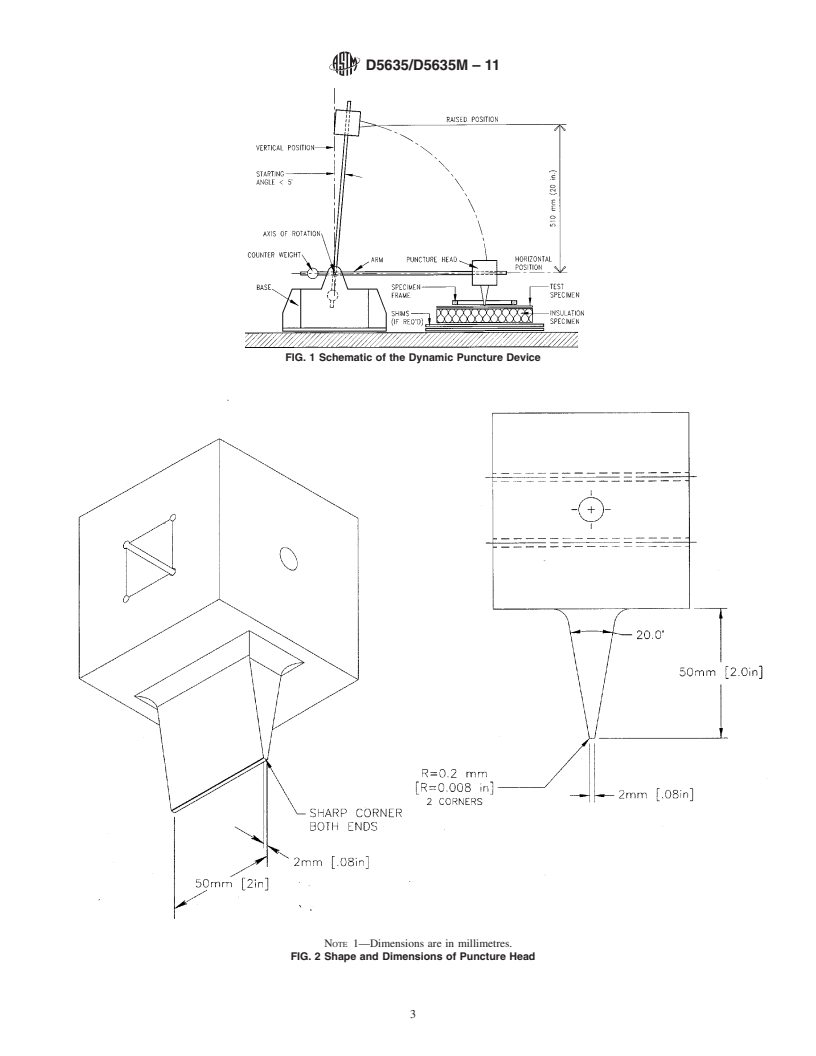 REDLINE ASTM D5635/D5635M-11 - Standard Test Method for Dynamic Puncture Resistance of Roofing Membrane Specimens