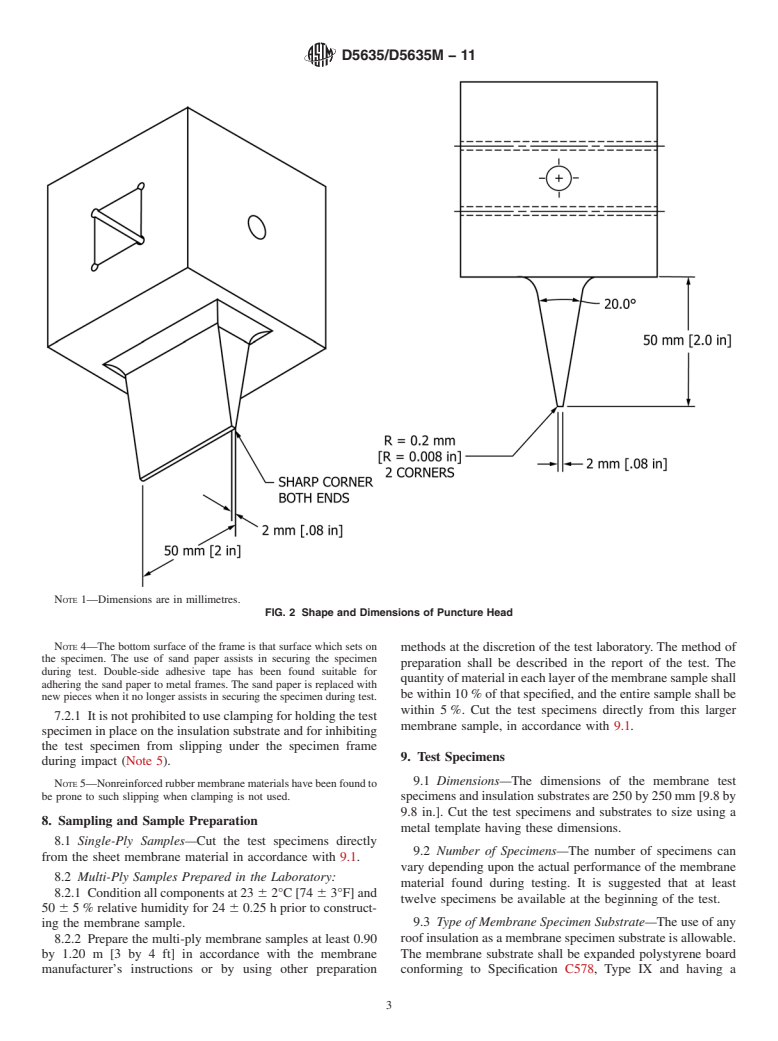 ASTM D5635/D5635M-11 - Standard Test Method for Dynamic Puncture Resistance of Roofing Membrane Specimens