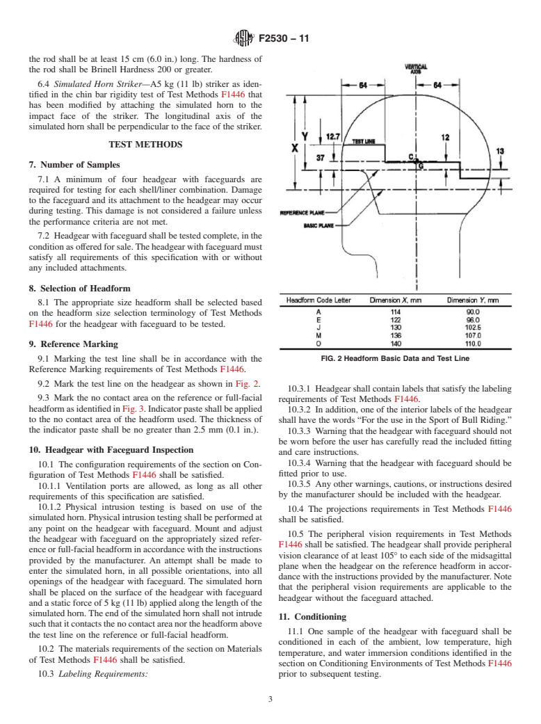 ASTM F2530-11 - Standard Specification for Protective Headgear with Faceguard Used in Bull Riding