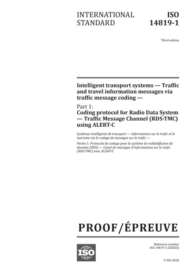 ISO/PRF 14819-1:Version 12-dec-2020 - Intelligent transport systems -- Traffic and travel information messages via traffic message coding