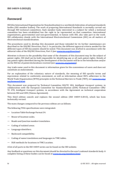 ISO 14819-3:2021 ISO 14819-3:2021 - Intelligent transport systems — Traffic and travel information messages via traffic message coding — Part 3: Location referencing for Radio Data System-Traffic Message Channel (RDS-TMC) using ALERT-C
Released:2/8/2021 - Page 4 preview