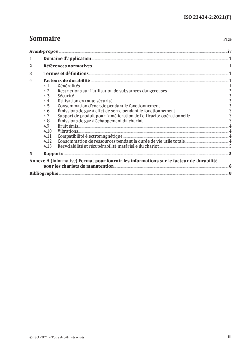 ISO 23434-2:2021 - Chariots de manutention — Durabilité — Partie 2: Facteurs et rapports
Released:12/7/2021