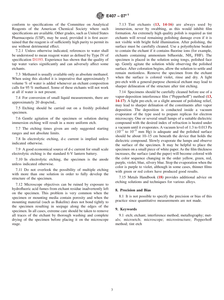 ASTM E407-07e1 - Standard Practice for Microetching Metals and Alloys