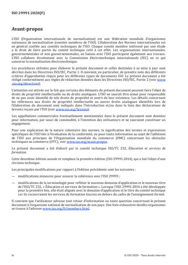 ISO 29991:2020 ISO 29991:2020 - Services de formation en langues -- Exigences - Page 4 preview
