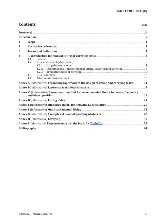 ISO 11228-1:2021 - Ergonomics -- Manual handling