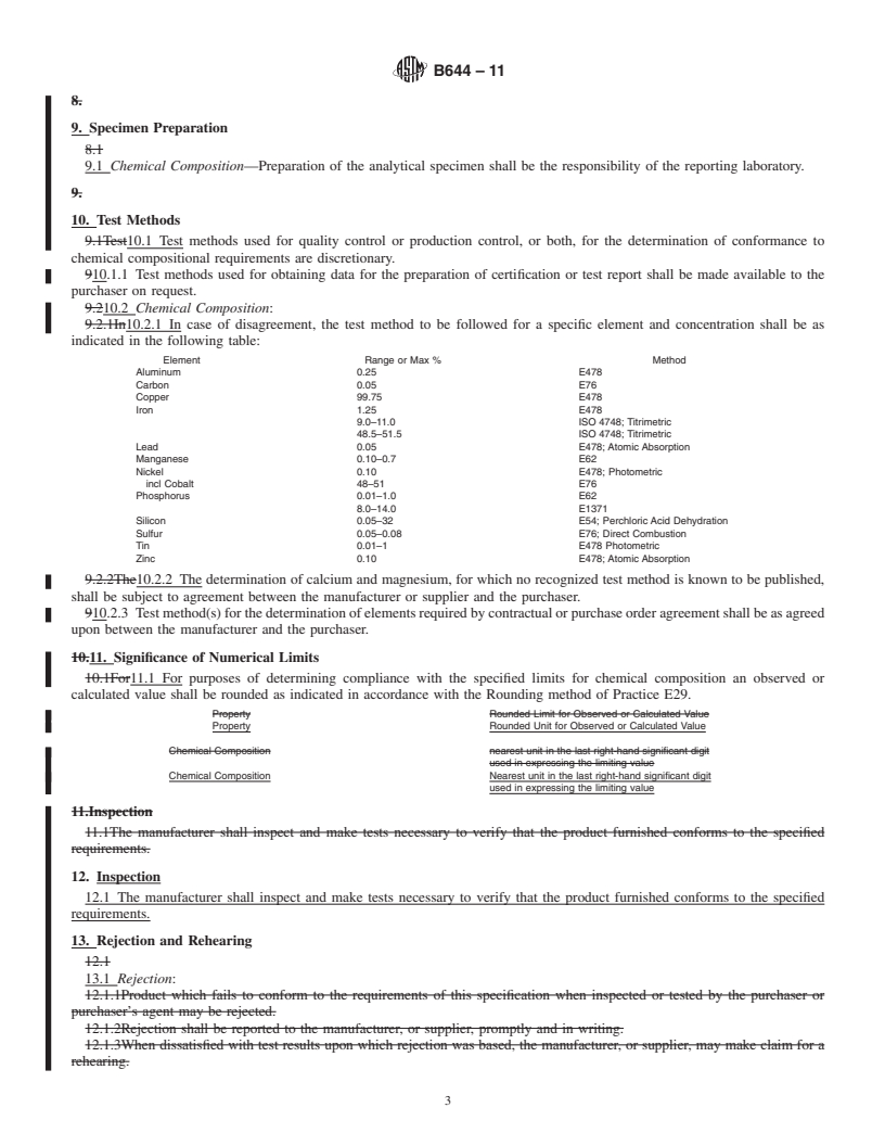 REDLINE ASTM B644-11 - Standard Specification for Copper Alloy Addition Agents