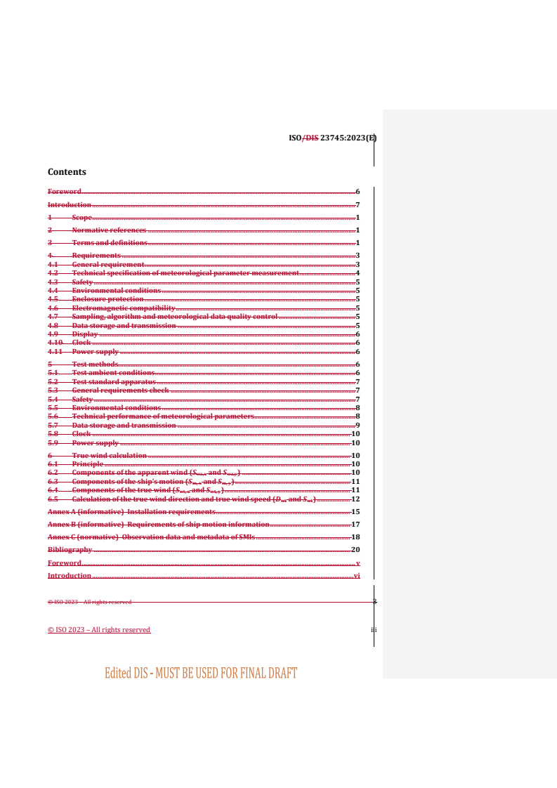 REDLINE ISO/PRF 23745 - Ships and marine technology — General specification for shipborne meteorological instruments
Released:14. 12. 2023