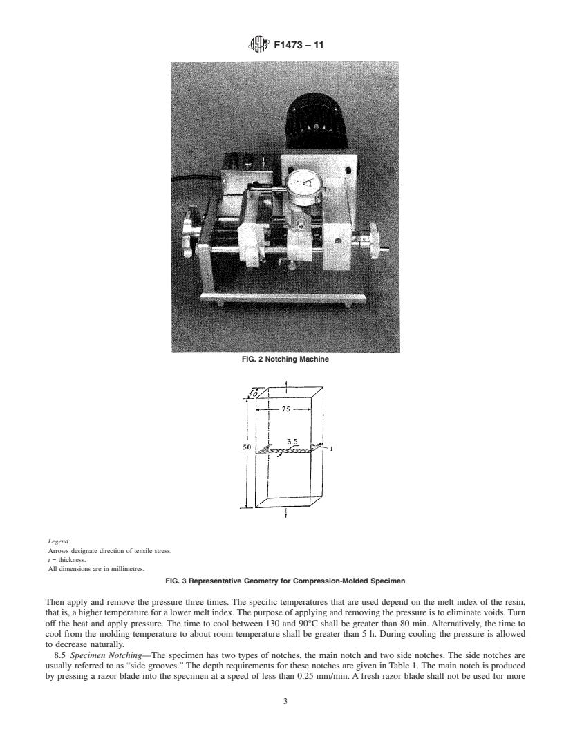 REDLINE ASTM F1473-11 - Standard Test Method for Notch Tensile Test to Measure the Resistance to Slow Crack Growth of Polyethylene Pipes and Resins