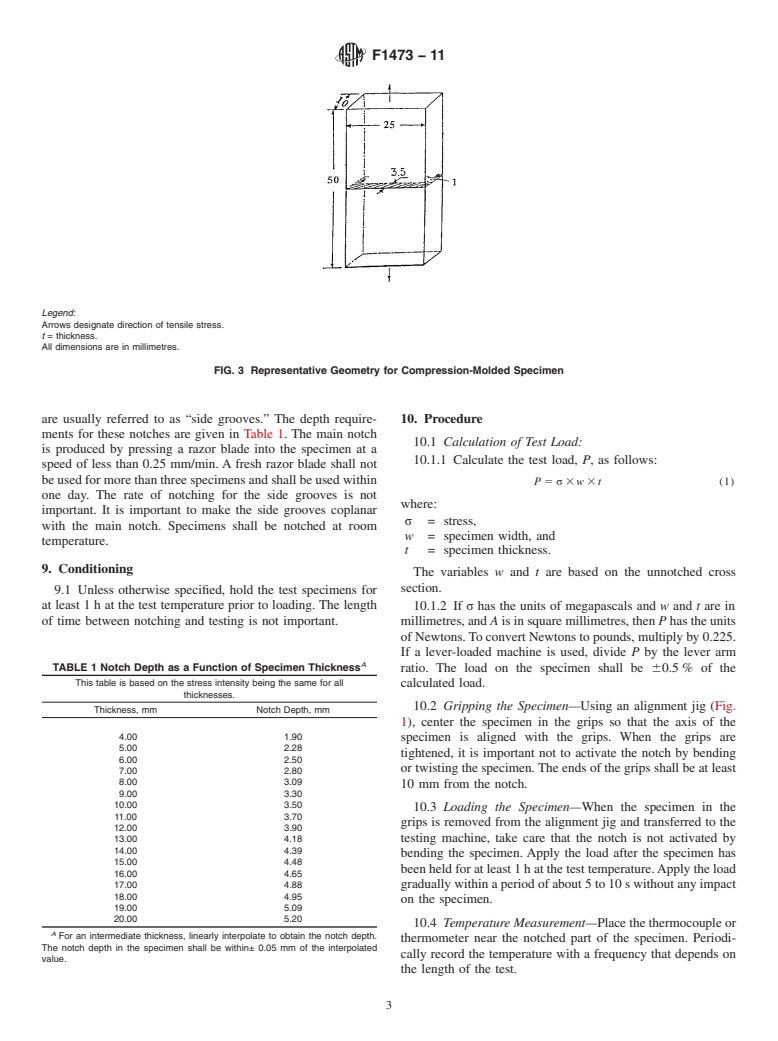 ASTM F1473-11 - Standard Test Method for Notch Tensile Test to Measure the Resistance to Slow Crack Growth of Polyethylene Pipes and Resins