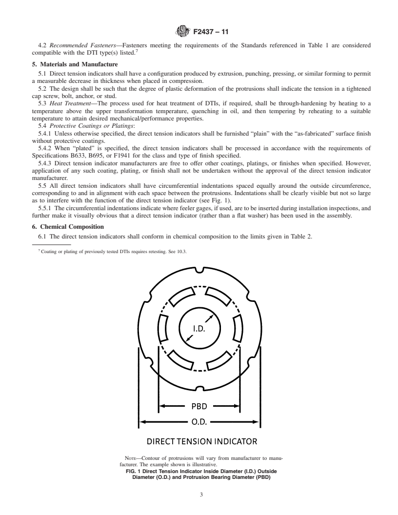 REDLINE ASTM F2437-11 - Standard Specification for Carbon and Alloy Steel Compressible-Washer-Type Direct Tension Indicators for Use with Cap Screws, Bolts, Anchors, and Studs