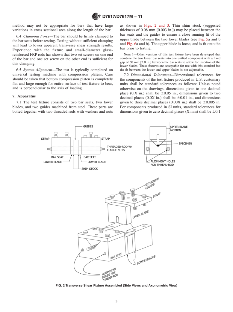 ASTM D7617/D7617M-11 - Standard Test Method for Transverse Shear Strength of Fiber-reinforced Polymer Matrix Composite Bars