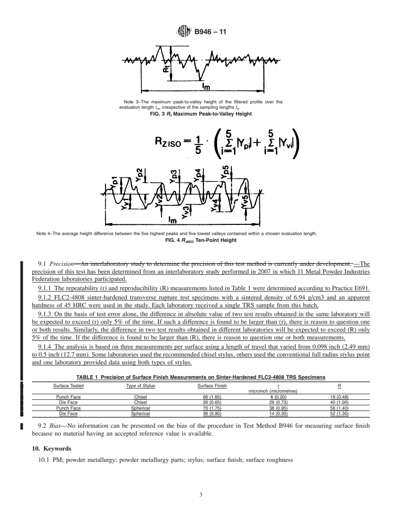 REDLINE ASTM B946-11 - Standard Test Method for Surface Finish of Powder Metallurgy (P/M) Products