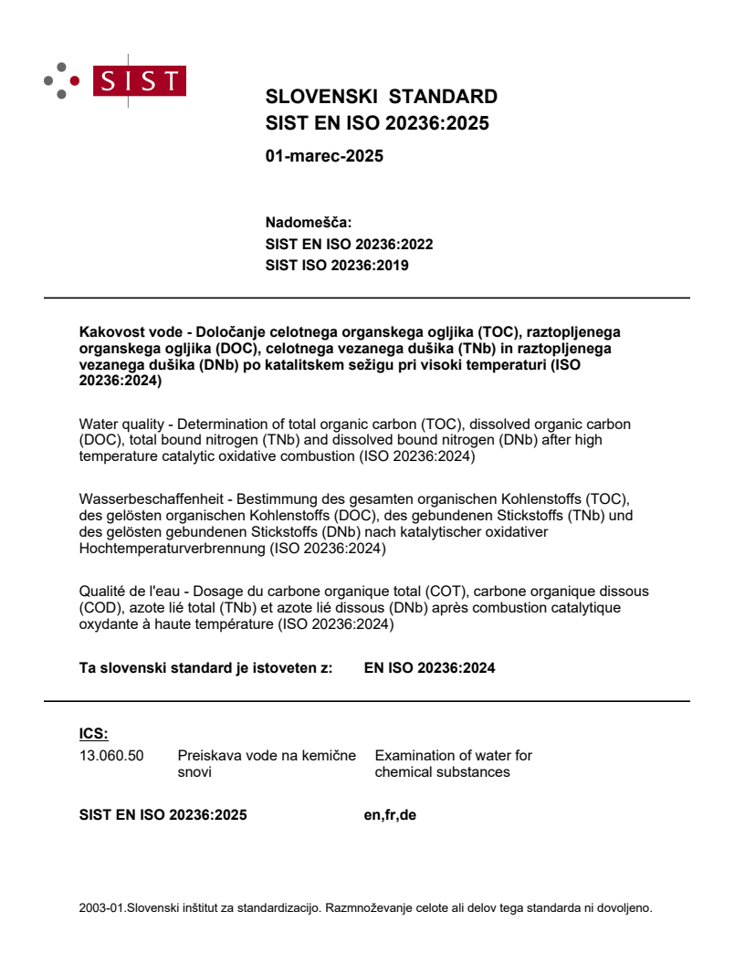 EN ISO 20236:2025