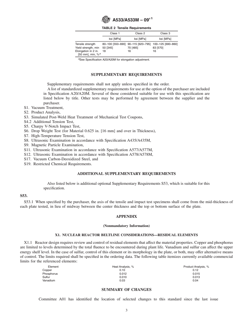 REDLINE ASTM A533/A533M-09e1 - Standard Specification for Pressure Vessel Plates, Alloy Steel, Quenched and Tempered, Manganese-Molybdenum and Manganese-Molybdenum-Nickel