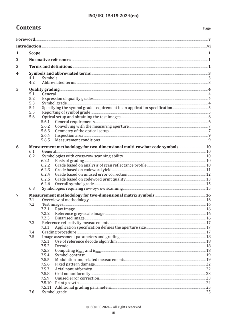 ISO/IEC 15415:2024 - Automatic identification and data capture techniques — Bar code symbol print quality test specification — Two-dimensional symbols
Released:12/19/2024