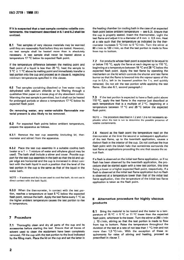 ISO 2719:1988 ISO 2719:1988 - Petroleum products and lubricants -- Determination of flash point -- Pensky-Martens closed cup method - Page 4 preview