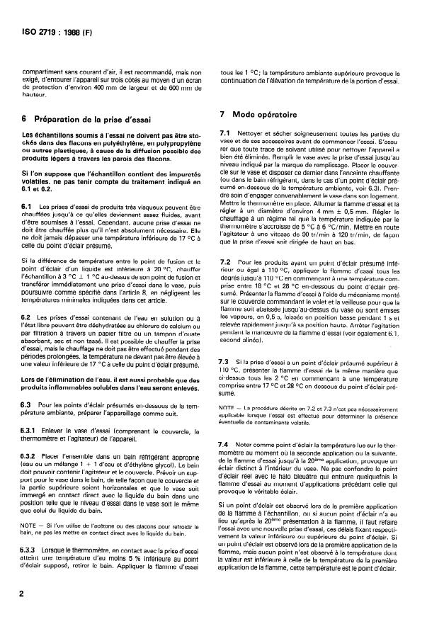 ISO 2719:1988 ISO 2719:1988 - Produits pétroliers et lubrifiants -- Détermination du point d'éclair -- Méthode Pensky-Martens en vase clos - Page 4 preview