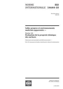 ISO 14644-10:2022 - Cleanrooms and associated controlled environments — Part 10: Assessment of surface cleanliness for chemical contamination
Released:5/4/2022 - Page 1 preview