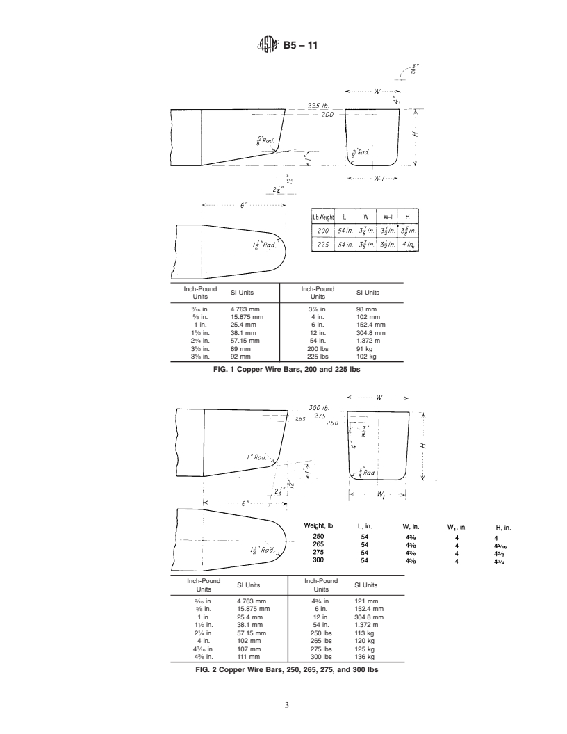 REDLINE ASTM B5-11 - Standard Specification for High Conductivity Tough-Pitch Copper Refinery Shapes