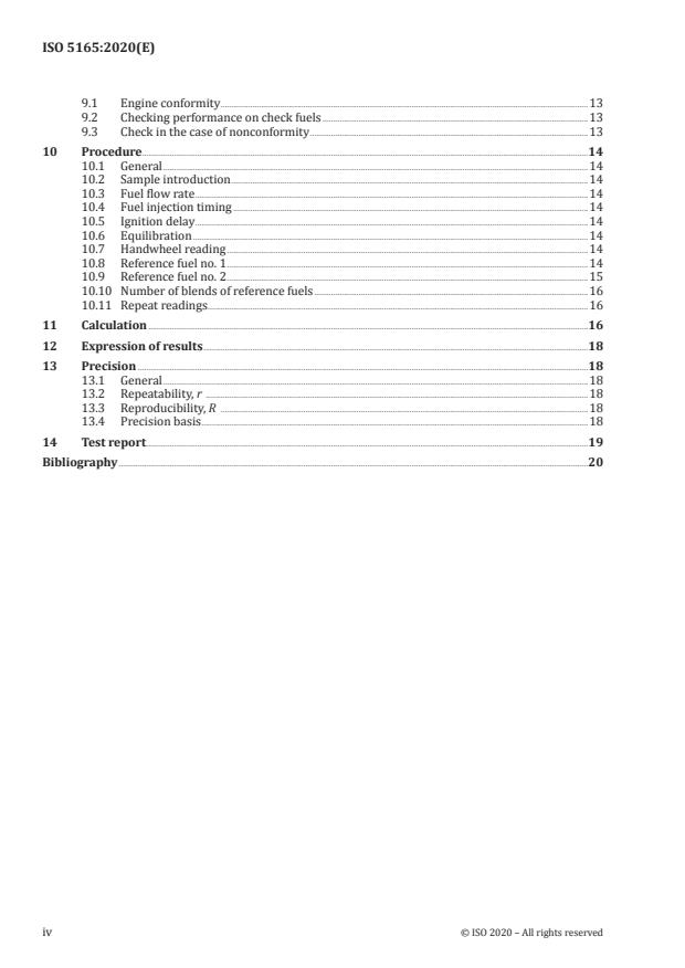 ISO 5165:2020 ISO 5165:2020 - Petroleum products -- Determination of the ignition quality of diesel fuels -- Cetane engine method - Page 4 preview