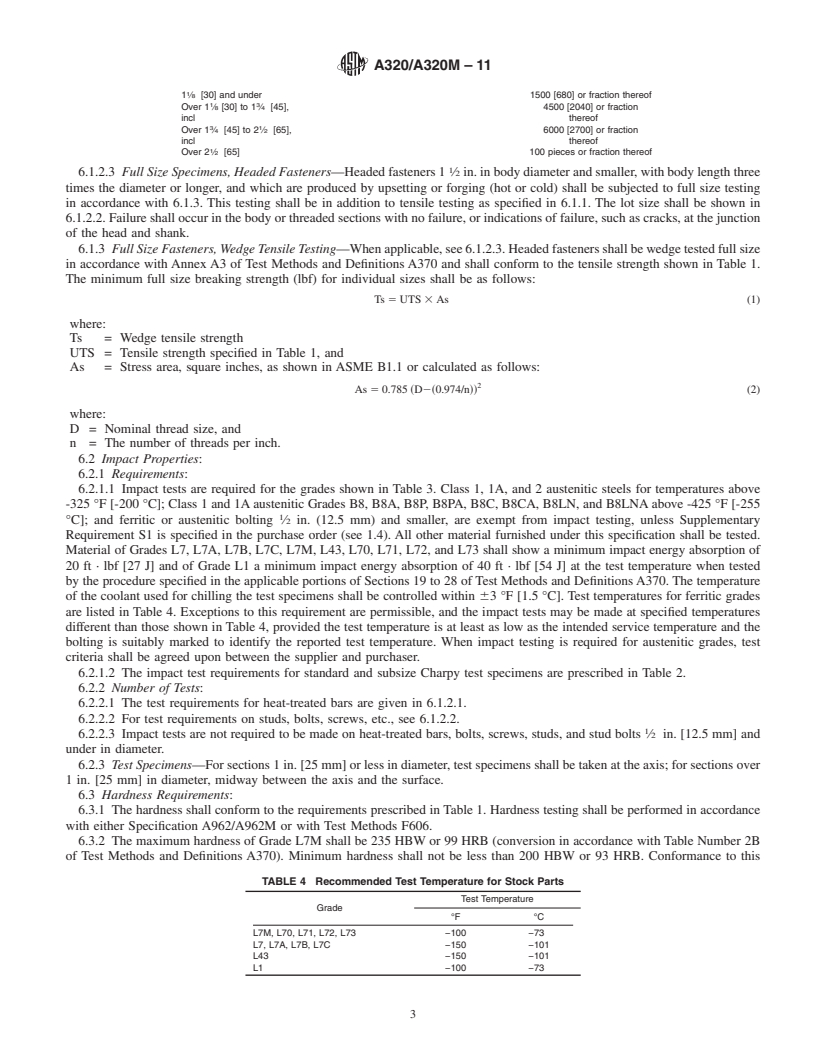 REDLINE ASTM A320/A320M-11 - Standard Specification for  Alloy-Steel and Stainless Steel Bolting for Low-Temperature Service