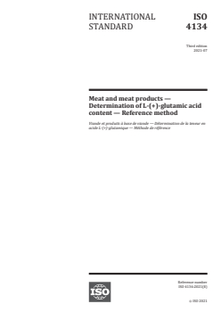 ISO 4134:2021 - Meat and meat products — Determination of L-(+)-glutamic acid content — Reference method
Released:7/23/2021 - Page 1 preview