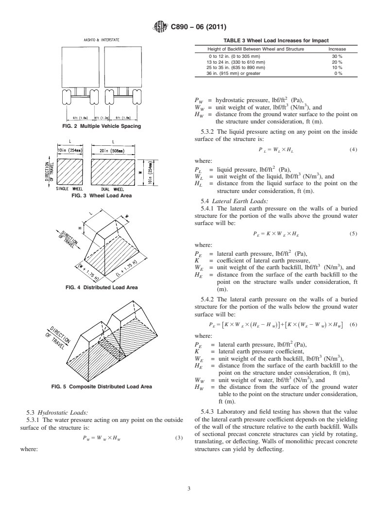 ASTM C890-06(2011) - Standard Practice for Minimum Structural Design Loading for Monolithic or Sectional Precast Concrete Water and Wastewater Structures