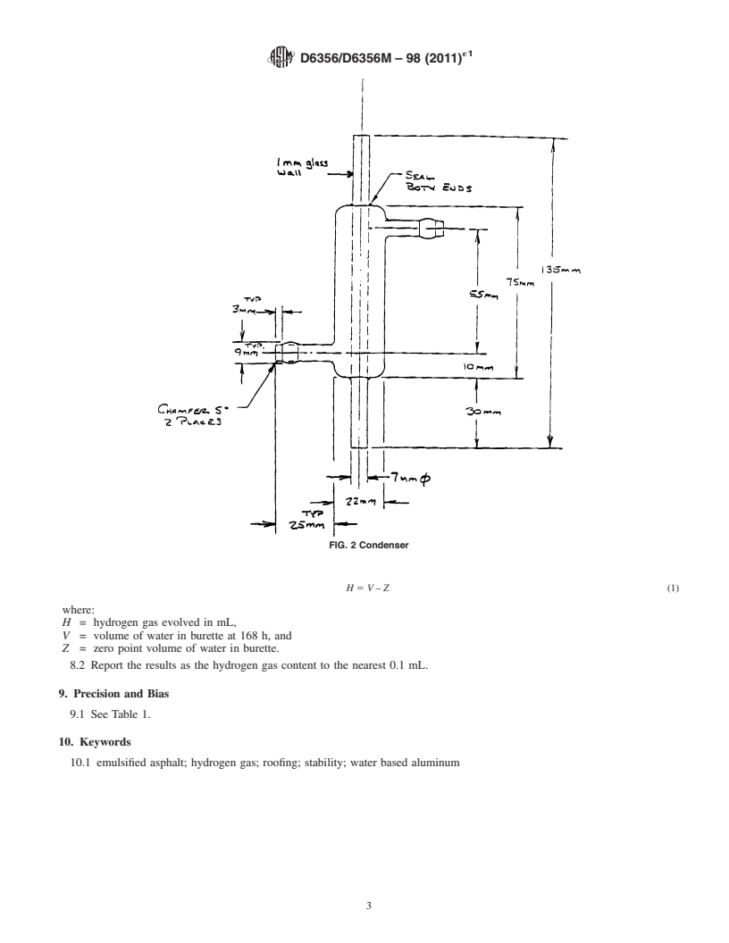 REDLINE ASTM D6356/D6356M-98(2011)e1 - Standard Test Method for Hydrogen Gas Generation of Aluminum Emulsified Asphalt Used as a Protective Coating for Roofing