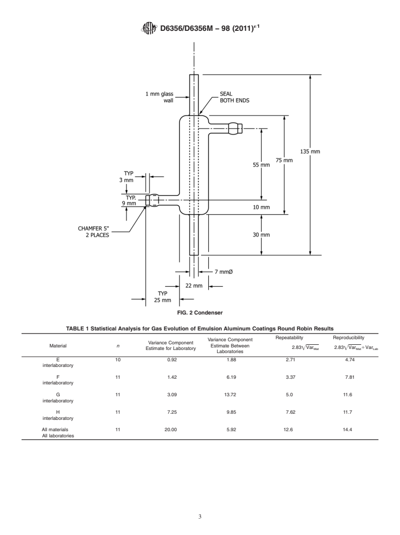 ASTM D6356/D6356M-98(2011)e1 - Standard Test Method for Hydrogen Gas Generation of Aluminum Emulsified Asphalt Used as a Protective Coating for Roofing