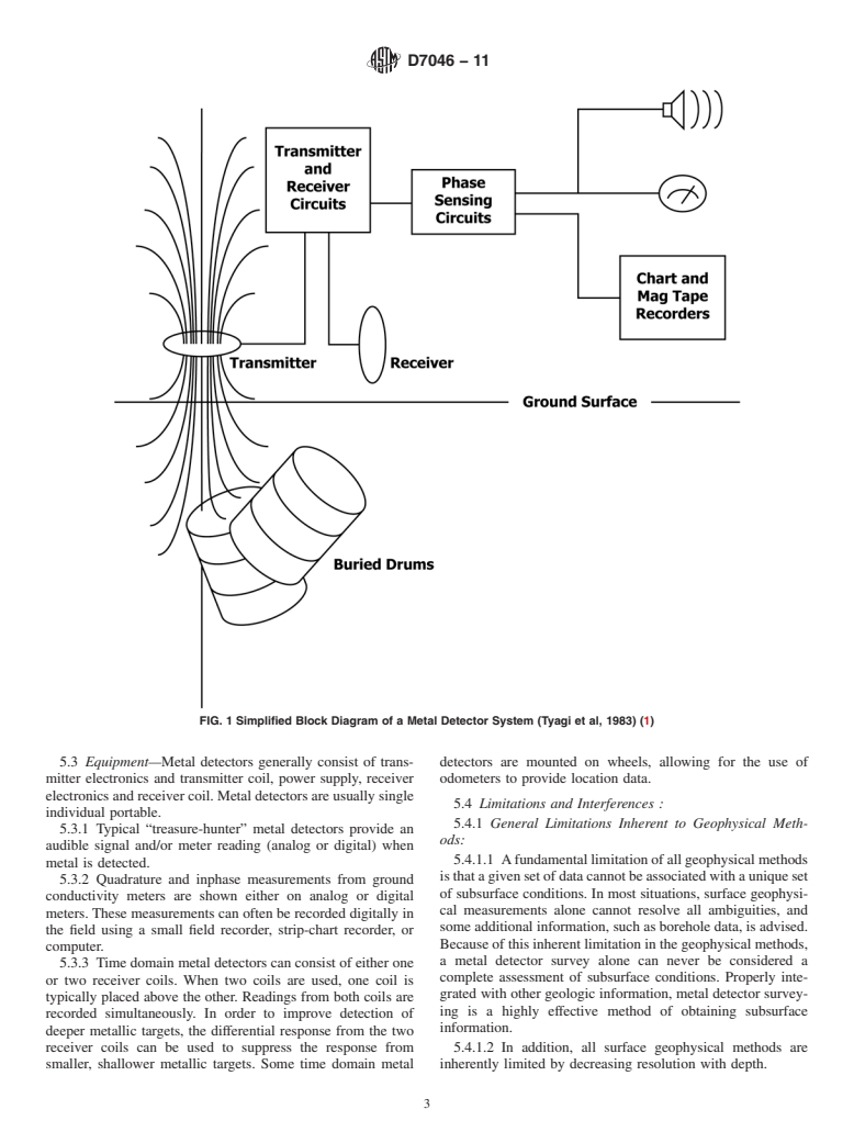 ASTM D7046-11 - Standard Guide for Use of the Metal Detection Method for Subsurface Exploration (Withdrawn 2020)