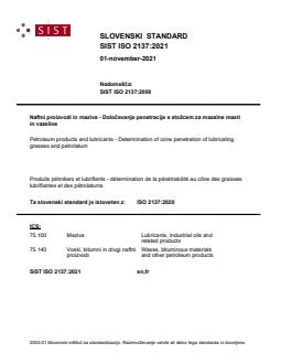 SIST ISO 2137:2021 - Page 1 preview