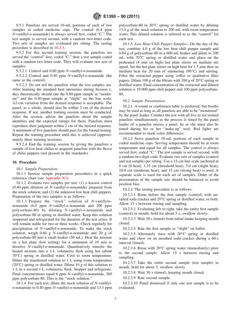 ASTM E1395-90(2011) - Standard Test Method for Sensory Evaluation of Low Heat Chilies