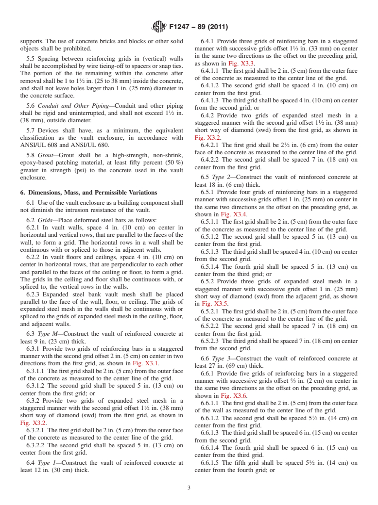 ASTM F1247-89(2011) - Standard Specification for Intrusion Resistant Generic Vault Structures