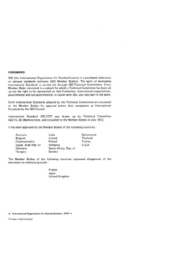 ISO 2727:1973 ISO 2727:1973 - Modular units for machine tool construction -- Headstocks - Page 2 preview