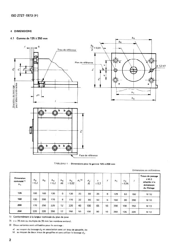 ISO 2727:1973 ISO 2727:1973 - Éléments standard pour la construction des machines-outils -- Supports de tetes multibroches - Page 4 preview