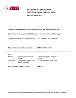 SIST-TS CEN/TS 18053-1:2024 - BARVE - Page 1 preview