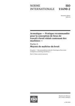 ISO 11690-2:2020 - Acoustique — Pratique recommandée pour la conception de lieux de travail à bruit réduit contenant des machines — Partie 2: Moyens de maîtrise du bruit
Released:11/3/2020 - Page 1 preview