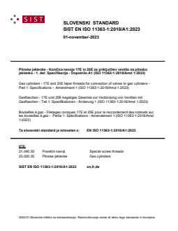 EN ISO 11363-1:2018/A1:2023 - Page 1 preview