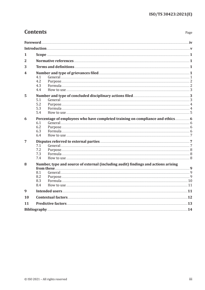 ISO/TS 30423:2021 - Human resource management — Compliance and ethics metrics cluster
Released:2/5/2021