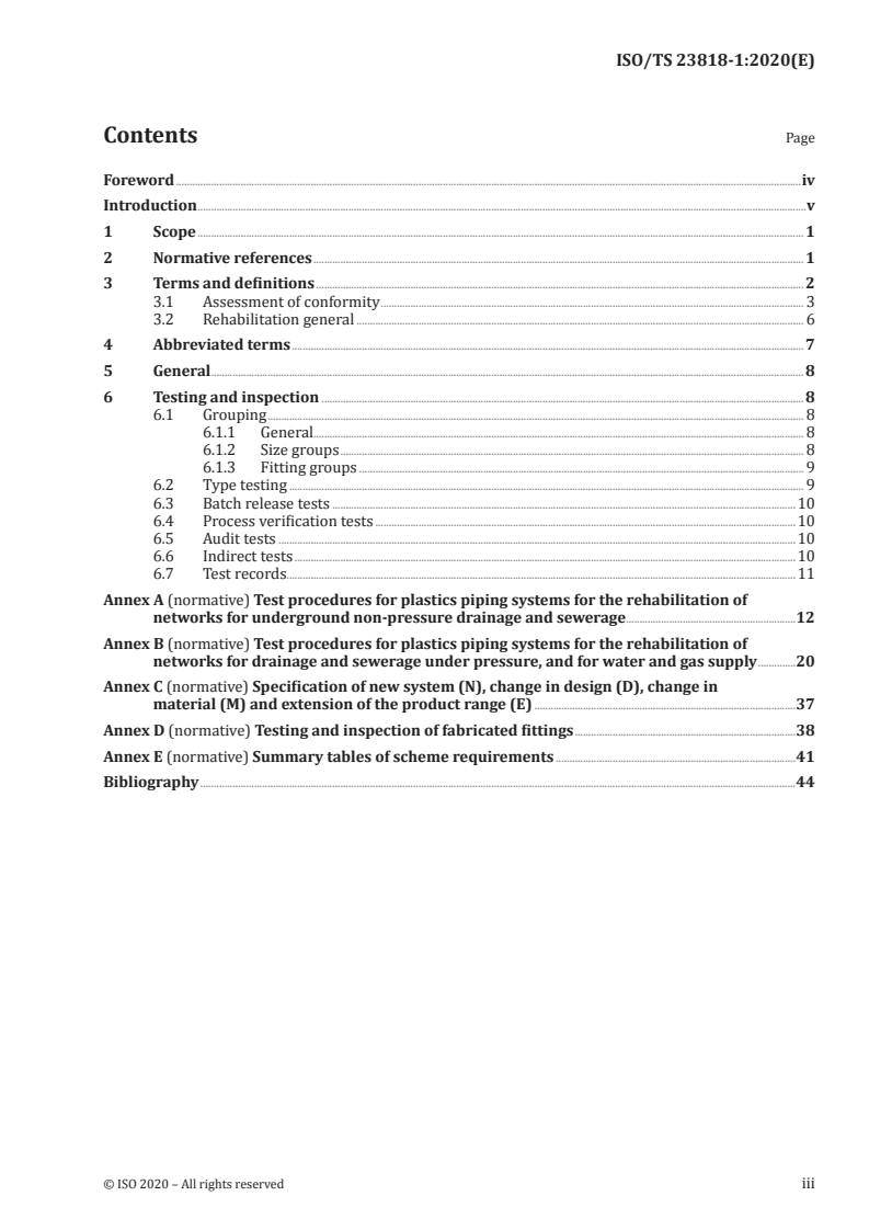 ISO/TS 23818-1:2020 - Assessment of conformity of plastics piping systems for the rehabilitation of existing pipelines — Part 1: Polyethylene (PE) material
Released:2/26/2020