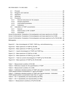 IEC 62321-11:2023 IEC/FDIS 62321-11 - Determination of certain substances in electrotechnical products — Part 11: Tris (2-chloroethyl) phosphate (TCEP) in plastics by gas chromatography-mass spectrometry (GC-MS) and liquid chromatography-mass spectrometry (LC-MS)
Released:5. 10. 2023 - Page 3 preview