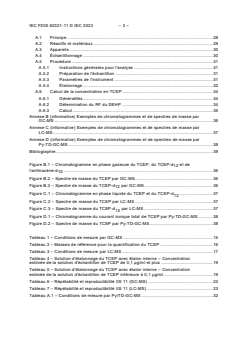 IEC 62321-11:2023 IEC/FDIS 62321-11 - Détermination de certaines substances dans les produits électrotechniques — Partie 11: Phosphate de tris (2-chloroéthyle) (TCEP) dans les plastiques par chromatographie en phase gazeuse-spectrométrie de masse (GC-MS) et chromatographie liquide-spectrométrie de masse (LC-MS)
Released:6. 10. 2023 - Page 3 preview