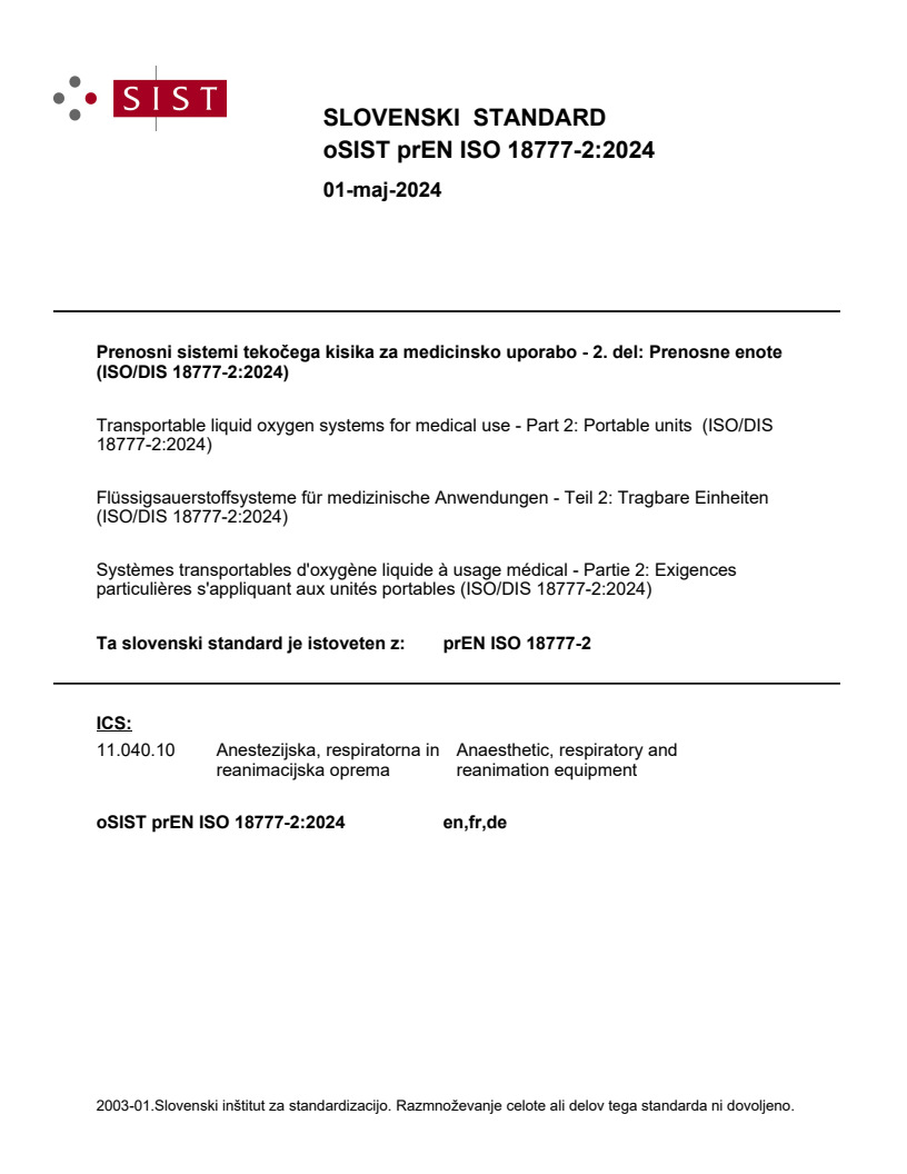 prEN ISO 18777-2:2024 - BARVE