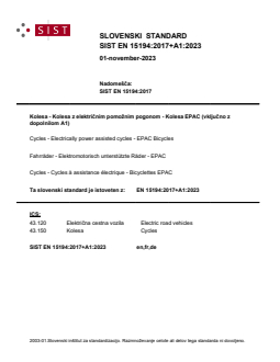SIST EN 15194:2017+A1:2023 - Page 1 preview