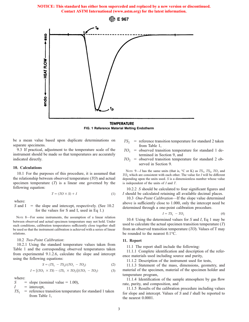 ASTM E967-97 - Standard Practice for Temperature Calibration of Differential Scanning Calorimeters and Differential Thermal Analyzers