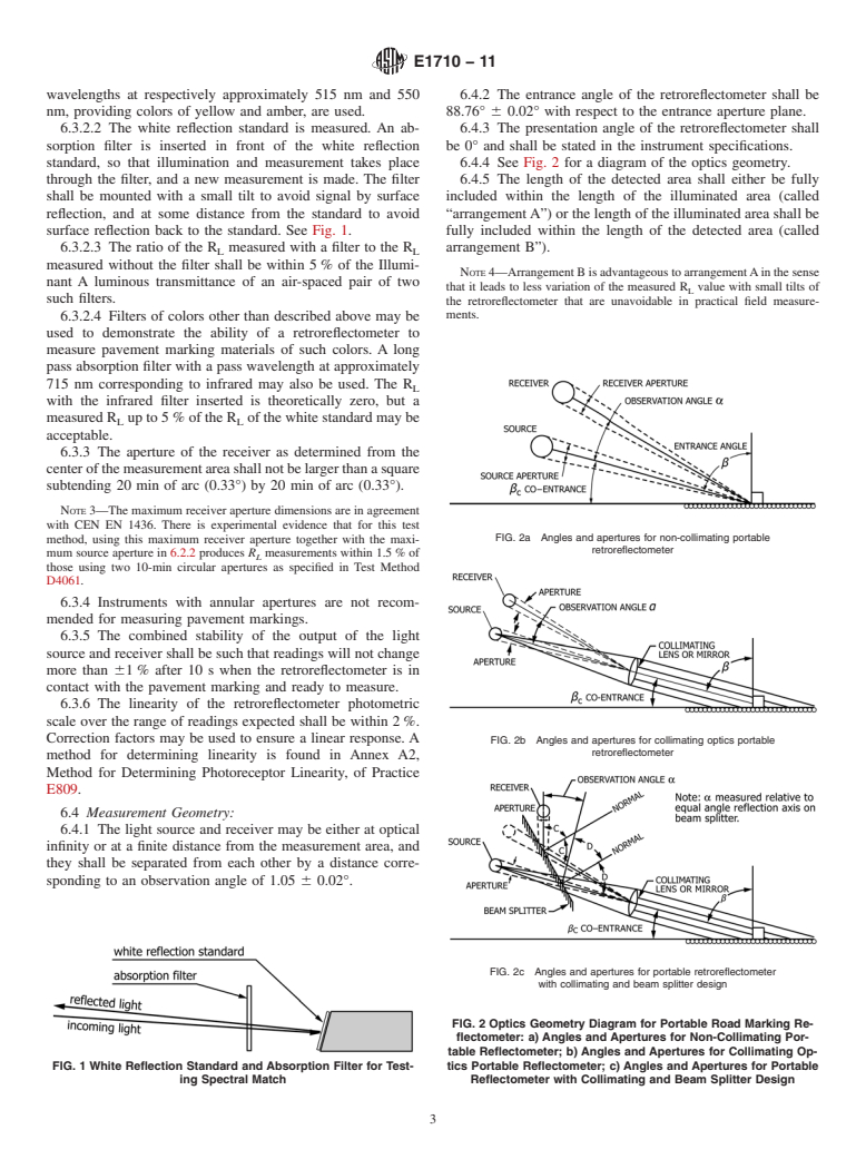 ASTM E1710-11 - Standard Test Method for Measurement of Retroreflective Pavement Marking Materials with CEN-Prescribed Geometry Using a Portable Retroreflectometer