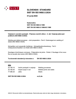 EN ISO 9692-2:2024 - Page 1 preview