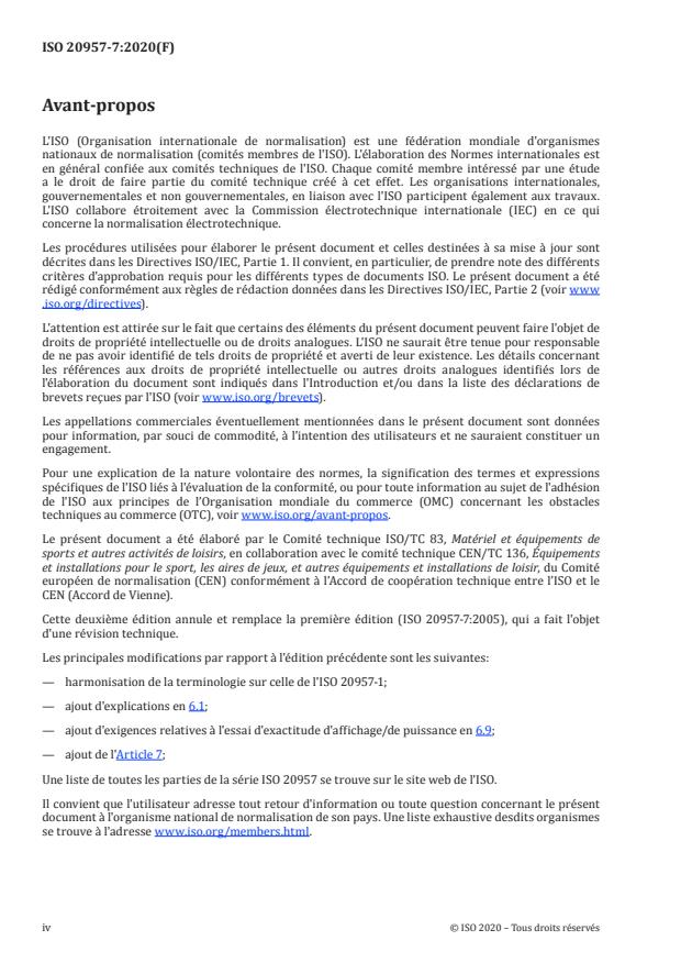 ISO 20957-7:2020 ISO 20957-7:2020 - Équipement d'entraînement fixe - Page 4 preview